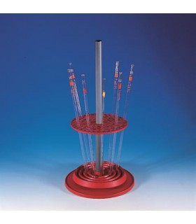 PIPETTE STAND COMPLETE RED PP, 94 PLACE, 230mm D, 470mm H