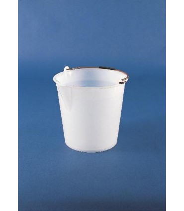 BUCKET-WITH SPOUT LDPE, 12L, 300mm D, 280mmH, WHITE