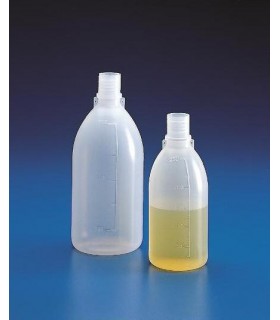 BOTTLE N/N GRAD WITHOUT CAP PE, 50ml, Grad 10ml, 38mm D, 90mm H, MOUTH 13mm D, GL18