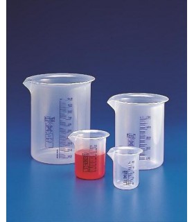 BEAKER BLUE GRAD PP, 50ml, Sub. 2ml, 41mm D, 60mm H, Tol +/- 10%