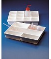 TRAY INPUT PVC, 5 COMPARTMENT, 304 x404 x64mm, Compartments: 100x185 (4),100x385 (1)